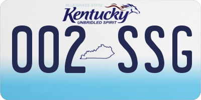 KY license plate 002SSG
