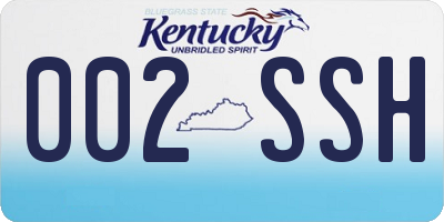 KY license plate 002SSH