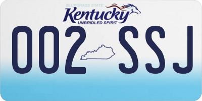 KY license plate 002SSJ