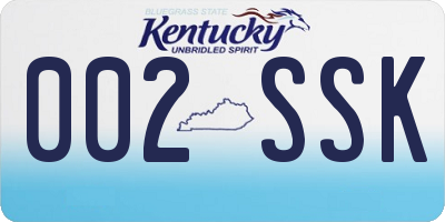 KY license plate 002SSK