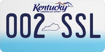 KY license plate 002SSL