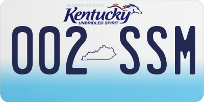 KY license plate 002SSM