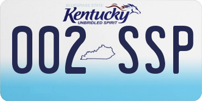 KY license plate 002SSP