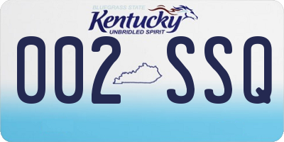 KY license plate 002SSQ