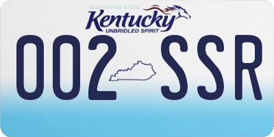 KY license plate 002SSR