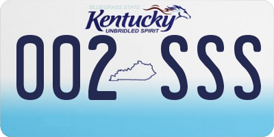 KY license plate 002SSS