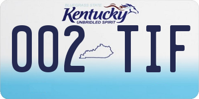 KY license plate 002TIF