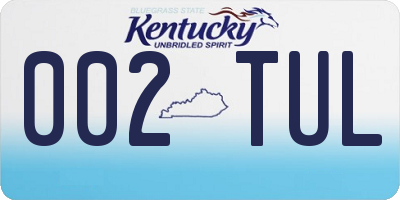 KY license plate 002TUL
