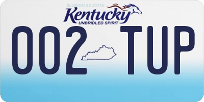 KY license plate 002TUP