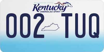 KY license plate 002TUQ
