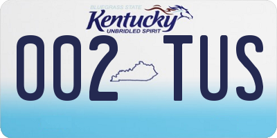 KY license plate 002TUS