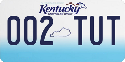 KY license plate 002TUT
