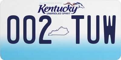 KY license plate 002TUW