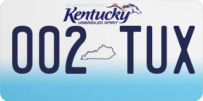 KY license plate 002TUX