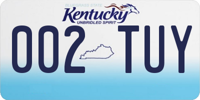 KY license plate 002TUY