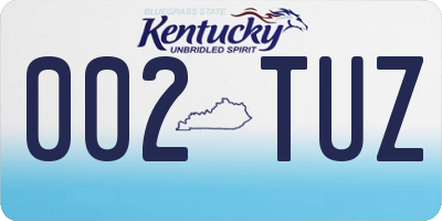 KY license plate 002TUZ