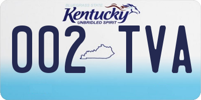 KY license plate 002TVA