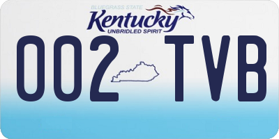 KY license plate 002TVB