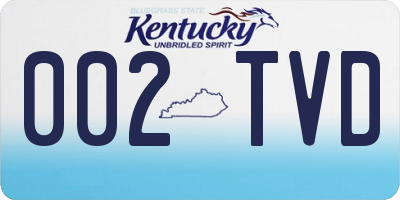 KY license plate 002TVD