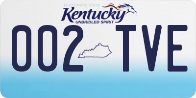 KY license plate 002TVE