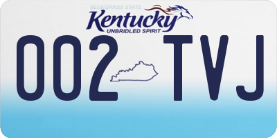 KY license plate 002TVJ