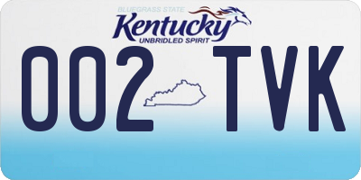 KY license plate 002TVK