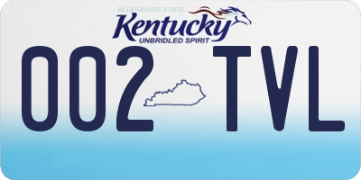 KY license plate 002TVL