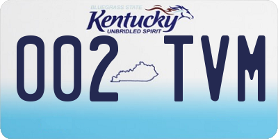 KY license plate 002TVM