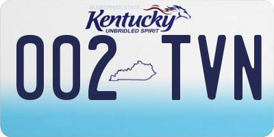 KY license plate 002TVN