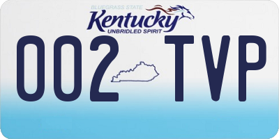 KY license plate 002TVP