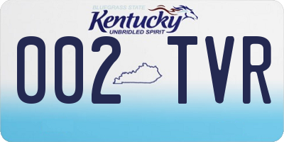 KY license plate 002TVR