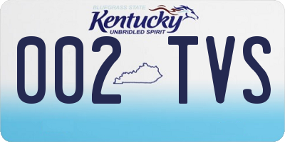 KY license plate 002TVS