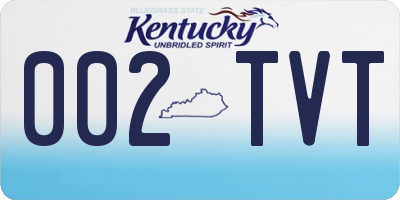 KY license plate 002TVT