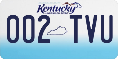 KY license plate 002TVU