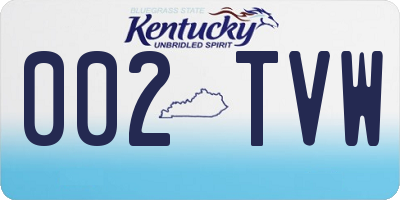 KY license plate 002TVW