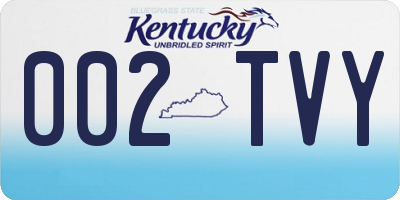 KY license plate 002TVY