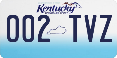 KY license plate 002TVZ