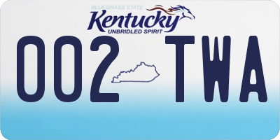KY license plate 002TWA