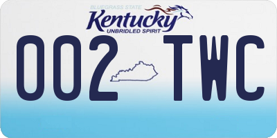 KY license plate 002TWC
