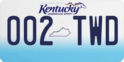 KY license plate 002TWD