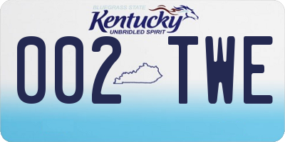 KY license plate 002TWE