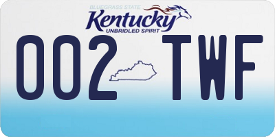 KY license plate 002TWF