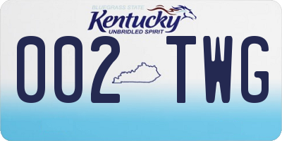 KY license plate 002TWG