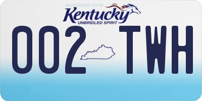 KY license plate 002TWH