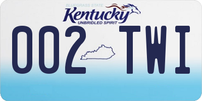 KY license plate 002TWI