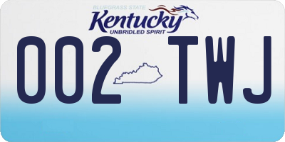 KY license plate 002TWJ