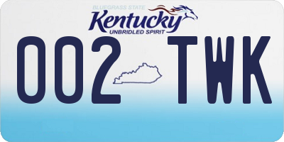 KY license plate 002TWK