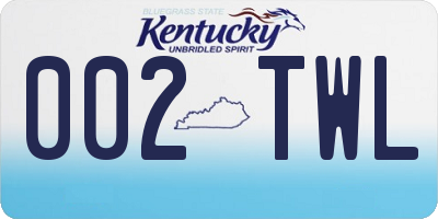 KY license plate 002TWL