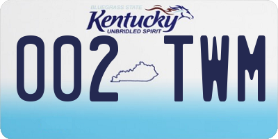 KY license plate 002TWM
