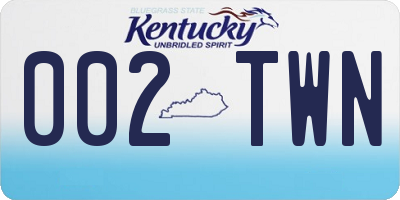 KY license plate 002TWN